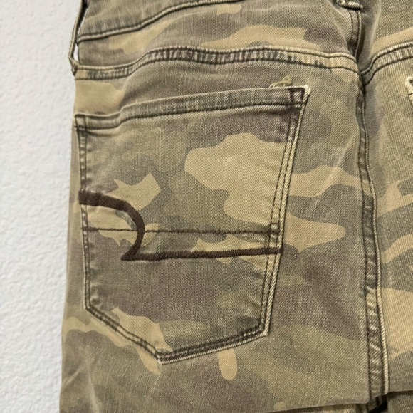 American Eagle Women Army Super Stretch X Mid Rise Distressed Denim Jegging Sz 6 - Picture 12 of 15